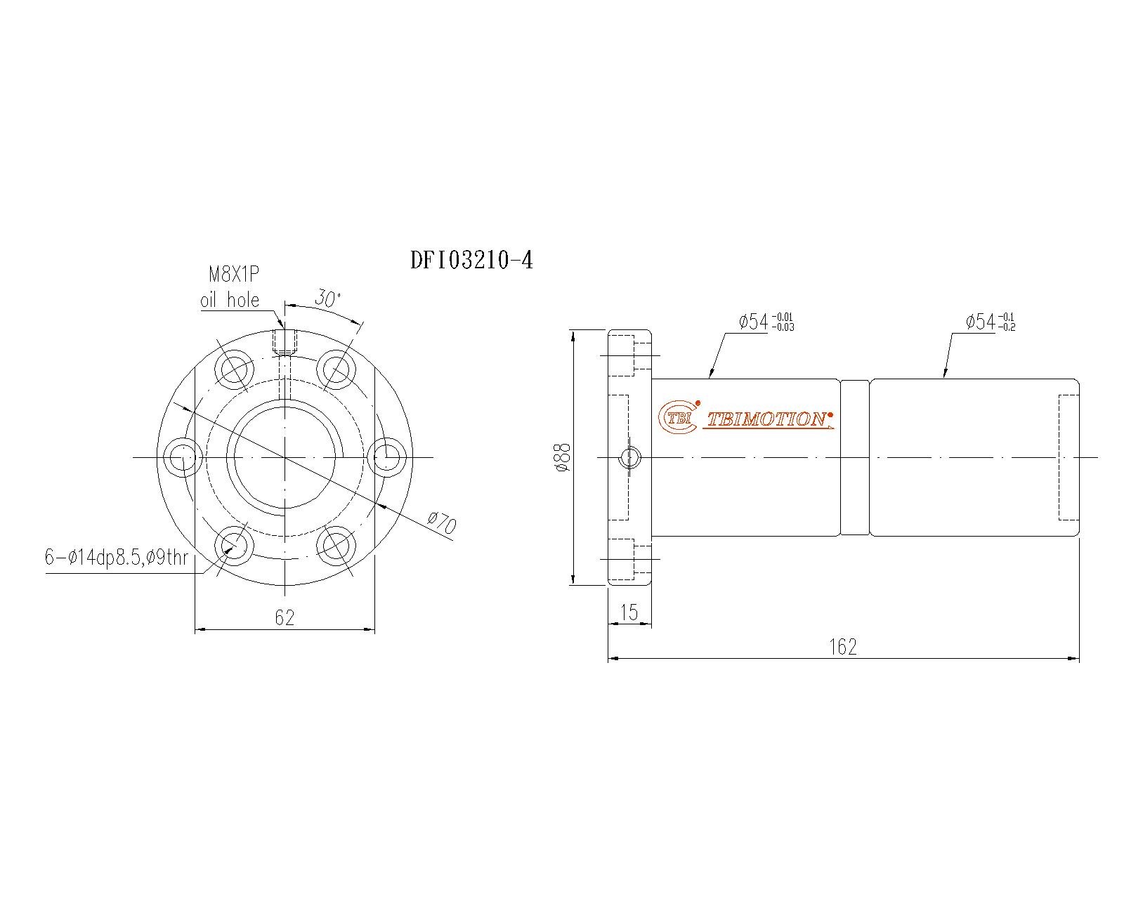 DFI03210-4滚珠丝杆螺母TBI品牌南京哈宁现货供应