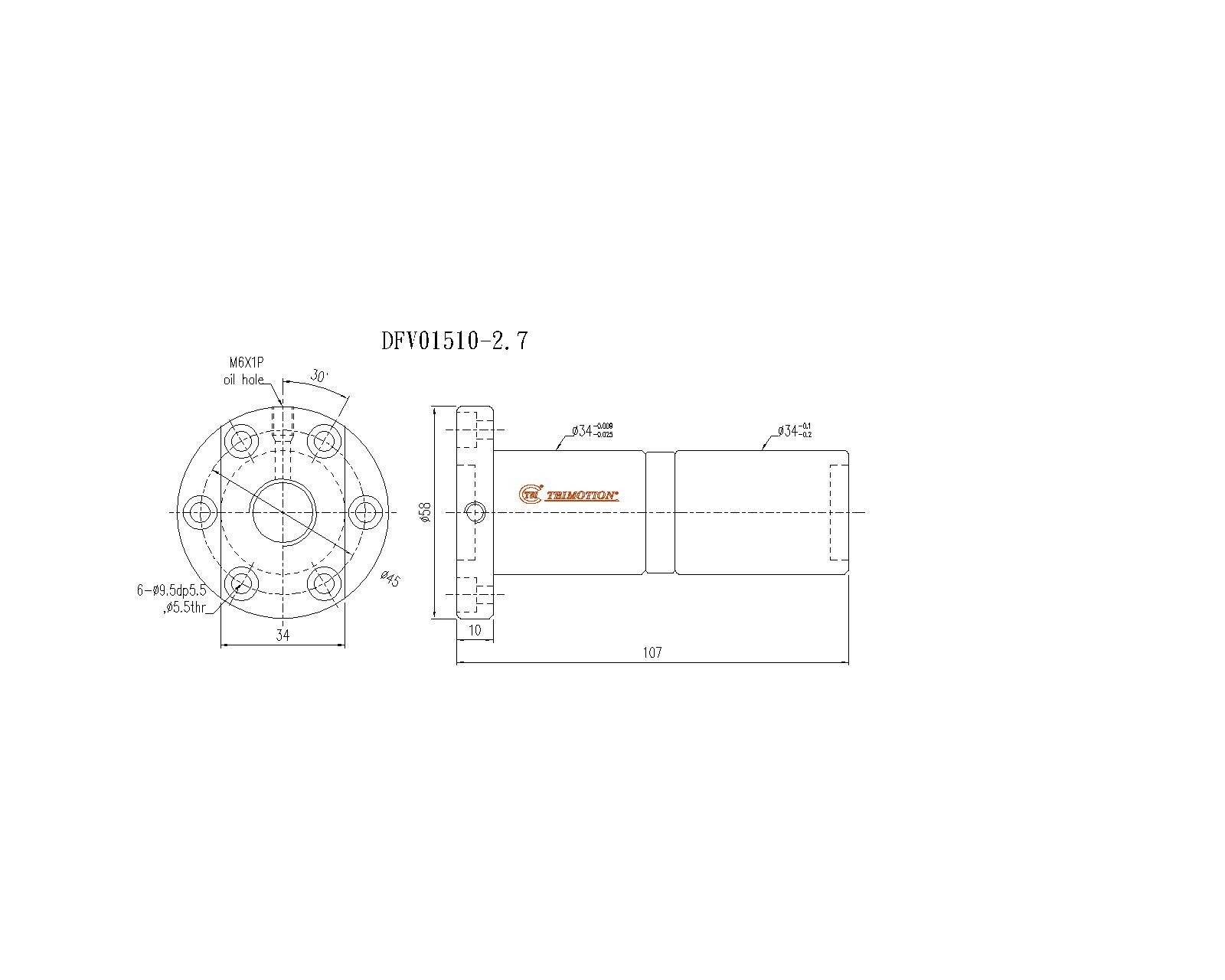 DFV01510-2.7滚珠丝杆螺母TBI品牌南京哈宁现货供应