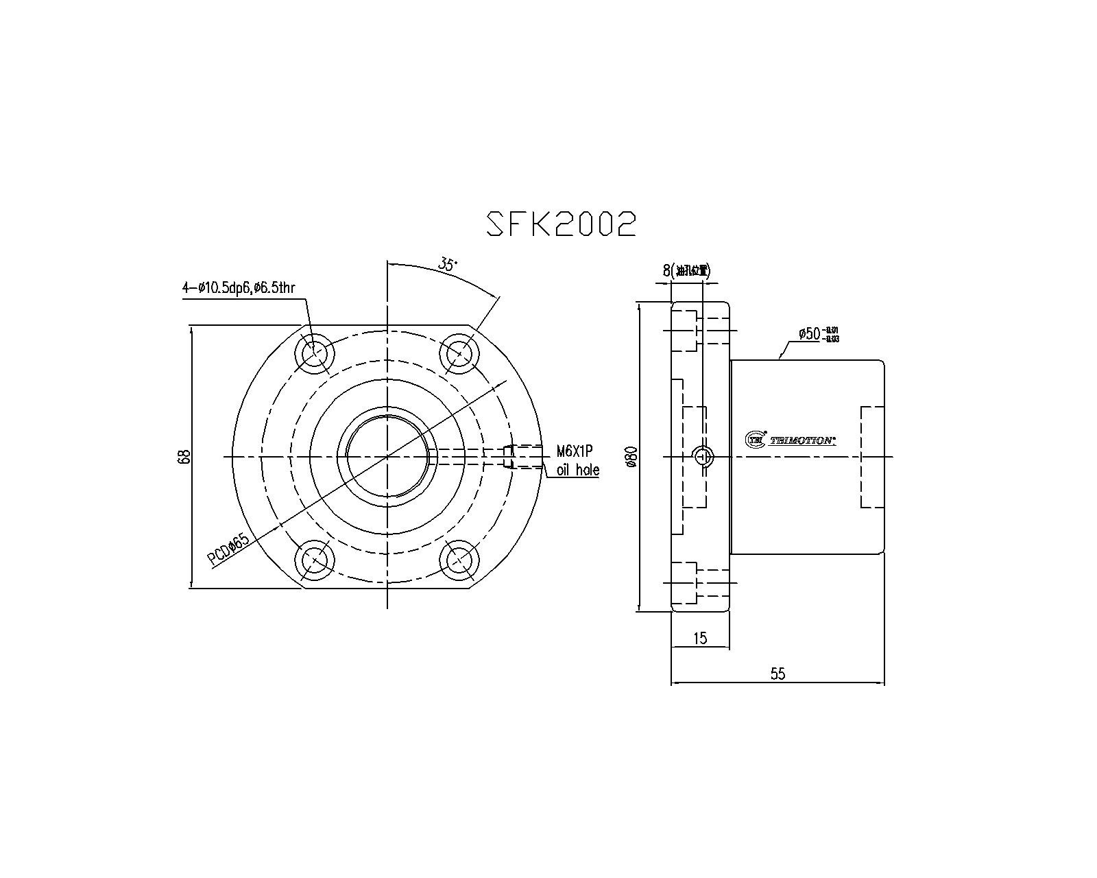 SFK02002滚珠丝杆螺母TBI品牌南京哈宁现货供应